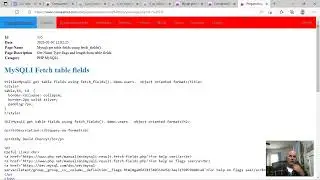 MySQLi Fetch table fields