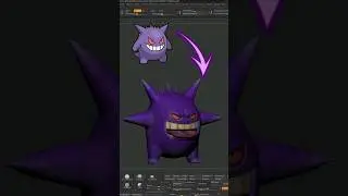Gengar 3D #pokemon #tutorial #shorts #gengar #3dart #zbrush #pokemon #blender #dibujo3d #impresion3d