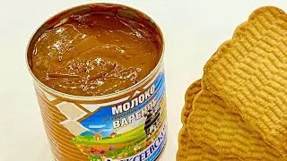 An easy condensed milk and cookie dessert made in 5 minutes! no baking