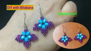 Canadian Maple Leaf Earring // Beaded Leaf // How to make Autumn Leaf