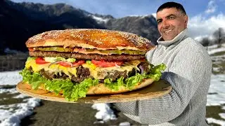 Soulful Cooking Of A Giant Cheeseburger Away From The Hustle And Bustle Of The City!