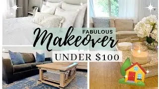 $100 ROOM MAKEOVER | DESIGN ON A DIME | TOTAL TRANSFORMATION