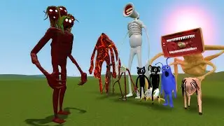TREE HEAD VS TREVOR HENDERSON CREATURES!! Garry's Mod Sandbox