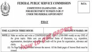 css past papers of english essay 2019