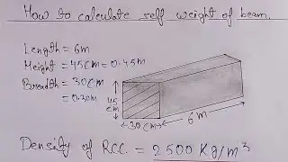 How to calculate Self weight of beam | Dead load of beam | Civil Engineering |