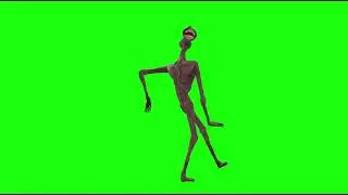 Chrome key Dancing Siren head on a green background.