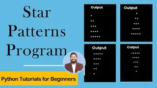 Star Patterns Program in Python | Python Tutorials for Beginners (Hindi)