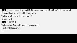 Q Anon 6.14.18 [[RR]] @ WH. Why was Rachel Brand removed?