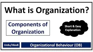 What is Organization? Components of Organization-Structure/Purpose/People