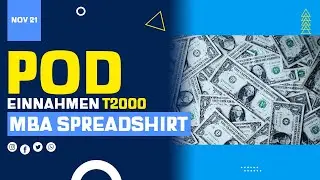 Einnahmen POD Print on Demand - November 2021 Amazaon Spreadshirt