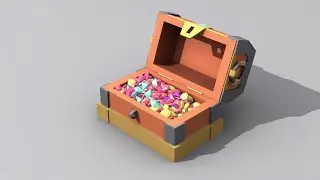 Low Poly | Open Treasure Chest 03