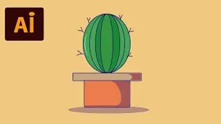 Cute Cactus Plants illustration process Video in adobe illustrator | Eazy Art