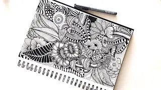 Zentangle art || Zentangle || Doodle art || Zendoodle || mushroom zentangles