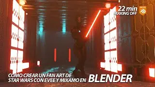 MAKING OF ESCENA FAN ART STAR WARS EN BLENDER CON MIXAMO TODO EEVEE
