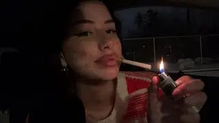 ASMR cigarette smoking with the snow ( deepest tingles)