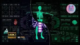 Sci-Fi Medical HUD Pack | Cyberpunk Skeleton Scan, Rib Analysis & 360° Body Rotation | Futuristic UI