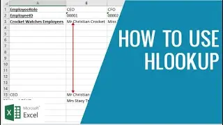 How to use hLookup in Excel
