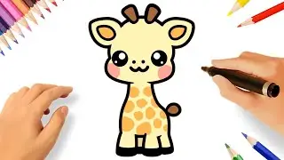 HOW TO DRAW A CUTE KAWAII GIRAFFE EASY 🦒❤️