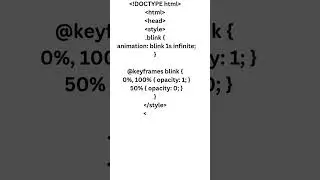 Blink button using Html and Css. 