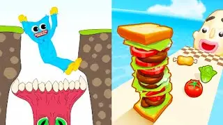 Sandwich Runner vs Huggy Story / Satisfying Gameplay All Levels Android