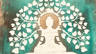 Shabby chic style Buddha with structure paste and acrylics