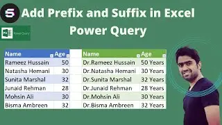 How to Add Prefix and Suffix in Excel Power Query | Hindi/Urdu ✅
