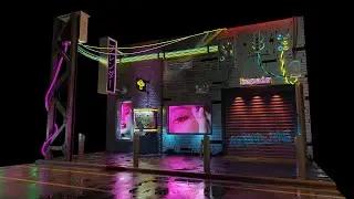 3D Modeling in Blender - Cyberpunk Street Part 15: Wet Roads and Puddles