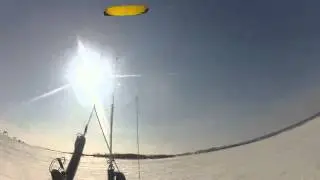 Pansh Avrora.  Ветер 1.5-2.5 м/с. Snowkiting.