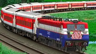 TRAIN CROSSING HIGH SPEED IN CURVE RAIL | BUMPY RAILROAD | Train Simulator | Railwork | NTG GAMING