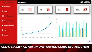CREATE A DASHBOARD USING HTML, CSS , JAVASCRIPT | ADMIN DASHBOARD WITH GRID AND FLEXBOX FROM SCRATCH