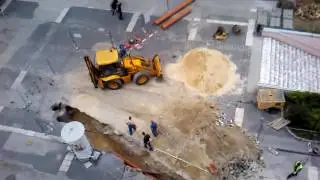 Kossuth utca felújítás - Aluljáró átépítés a még térkövezés előtt 2012.05.24