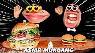 [ASMR MUKBANG] Real Burger VS Jelly Burger! 🍔TWIN RealMouth EATING SHOW!