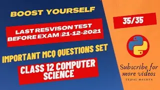 Computer Science Most Important Questions of Term1 Exam 21 12 2021 | Last Time Revision Test Paper
