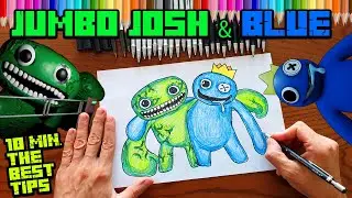 Jumbo Josh & Blue Rainbow Friends - How to DRAW - The BEST tips for Beginners