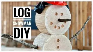 Log Snowman Instructions / Demonstration / Winter and Christmas Decorating Ideas #logsnowman #howto