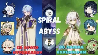 NEW SPIRAL ABYSS 4.4| Floor 12 -9 Stars⭐| C0 Ayato Hypercarry & C0 Nahida hyperbloom| Genshin Impact