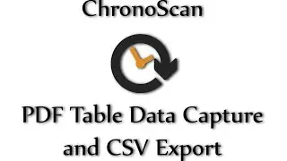 PDF Table Data Capture and CSV Export on ChronoScan