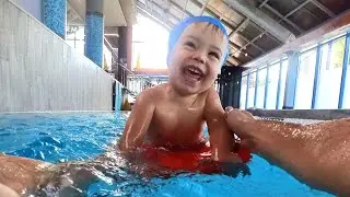 Baby Can't Stop Laughing While Swimming