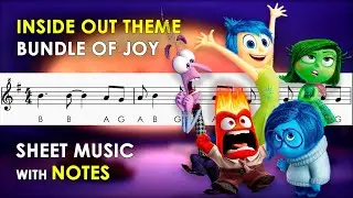 Inside Out Theme - Bundle of Joy | Sheet Music with Easy Notes for Recorder, Flute, Violin Beginners