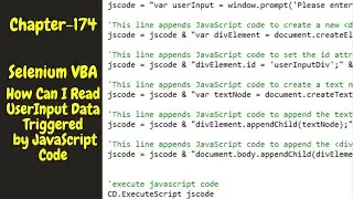 Selenium VBA - How Can I Read UserInput Data Triggered by JavaScript Code