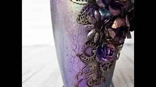 Mixed Media - altered  vase - tutorial by Ola Khomenok