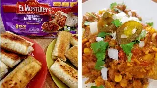 Mexican Casserole using ElMonterey Frozen Burritos