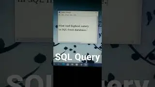 Second highest salary #sql #query #shorts #youtubeshorts