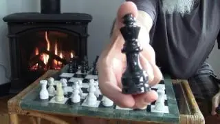 Playing Chess by the Fire: My Marble Chess Set and a 4 and 5 Move Checkmate Sequence [ASMR]