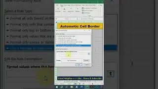 Use conditional formatting to create automatic cell border in excel #learnexcel #microsoftexcel