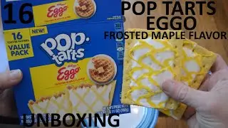 Unboxing Pop Tarts Kellogg's Eggo Frosted Maple 16 Toaster Pastries Value Pack
