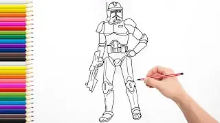 How to draw a Clone trooper - Draw for kids