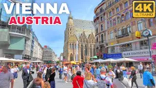 Vienna Walk, City Center | June Walking Tour 4K UHD