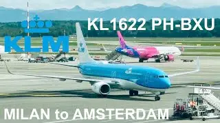 KLM 1622 KLM PH-BXU Boeing 737-8K2  (Plane age: 18,5 years ) From Milan Malpensa  to Amsterdam.#klm