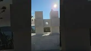 Croatian flag and Monument to Victims of Defense of Split - Croatia - Beach Ježinac